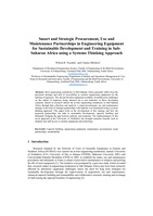 Smart and strategic procurement, use and maintenance partnerships in engineering equipment for sustainable development and training in Sub-Saharan Africa using a systems thinking approach