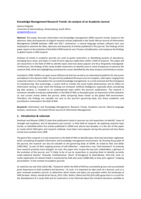 Knowledge management research trends : an analysis of an academic journal