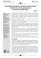 Knowledge and attitudes towards complementary medicine by nursing students at a University in South Africa