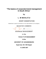 The basics of corporate brand management in South Africa