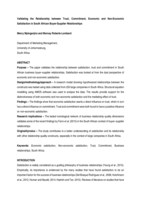 Validating the relationship between trust, commitment, economic and non-economic satisfaction in South African buyer-supplier relationships