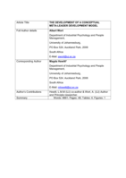 The development of a conceptual meta-leader development model