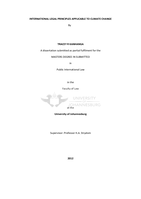 International legal principles applicable to climate change