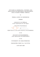 Dynamic modelling, control and simulation environment development for an eight wheel vehicle