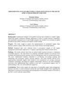 Implementing sustainable supply chain initiatives in the South African road freight industry