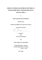 Origin of high-grade hematite ores at Thabazimbi Mine, Limpopo Province, South Africa