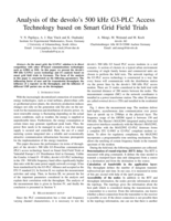 Analysis of the devolo’s 500 kHz G3-PLC access technology based on smart grid field trials