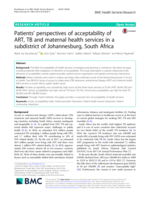 Patients’ perspectives of acceptability of ART, TB and maternal health services in a subdistrict of Johannesburg, South Africa