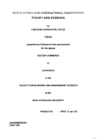 South Africa and international competition : theory and evidence