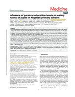 Influence of parental education levels on eating habits of pupils in Nigerian primary schools