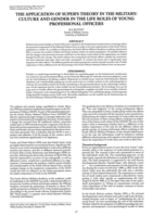The application of super's theory in the military: culture and gender in the life roles of young professional officers.