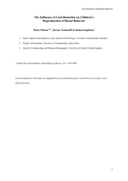 The influence of goal demotion on children’s reproduction of ritual behavior