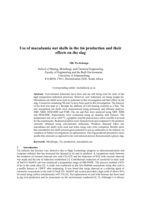 Use of macadamia nut shells in the tin production and their effects on the slag