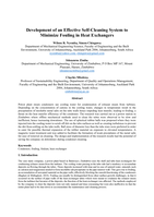 Development of an effective self-cleaning system to minimize fouling in heat exchangers