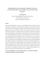 Gender perspectives of measures to improve water and sanitation delivery in South African Local Municipalities