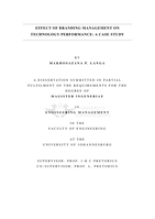 Effect of branding management on technology performance : a case study