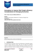 Innovations to improve Rail Freight efficiency : considerations for emerging economies