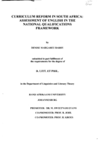 Curriculum reform in South Africa : assessment of English in the national qualification framework