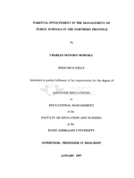 Parental involvement in the management of public schools in the Northern Province