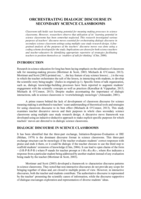 Orchestrating dialogic discourse in secondary science classrooms