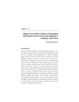 Migrant communities, identity, and belonging : exploring the views of South Asian migrants in Fordsburg, South Africa