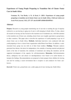 Experiences of young people preparing to transition out of cluster foster care in South Africa