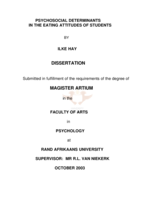 Psychosocial determinants in the eating attitudes of students
