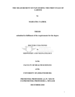 The measurement of pain during the first stage of labour