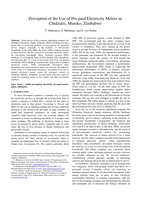 Perception of the use of pre-paid electricity meters in Chidzidzi, Mutoko, Zimbabwe