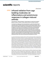 Infrared radiation from cage bedding moderates rat inflammatory and autoimmune responses in collagen‑induced arthritis