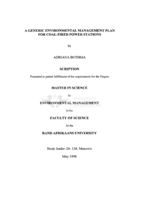 A generic environmental management plan for coal-fired power stations