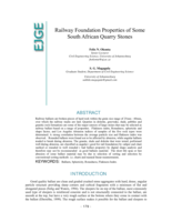 Railway Foundation Properties of Some South African Quarry Stones