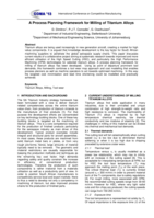 A process planning framework for milling of titanium alloys