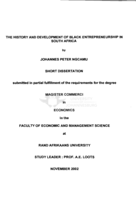 The history and development of black entrepreneurship in South Africa