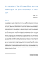 An evaluation of the efficiency of laser scanning technology in the quantitative analysis of corrosion