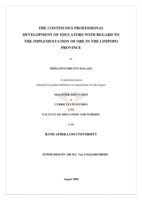 The continuous professional development of educators with regard to the implemmentation of OBE in the Limpopo Province.