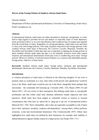 Drivers of the foreign policies of Southern African small states