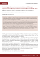 Continuing professional development opinions and challenges experienced by radiographers in KwaZulu-Natal Province, South Africa