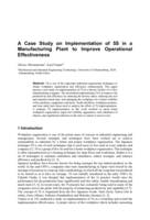 A Case Study on Implementation of 5S in a Manufacturing Plant to Improve Operational Effectiveness
