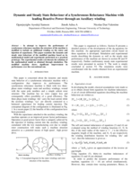 Dynamic and steady state behaviour of a synchronous reluctance machine with leading reactive power through an auxiliary winding