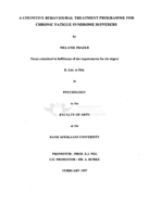 A cognitive behavioural treatment programme for chronic fatigue syndrome sufferers