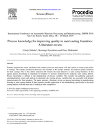 Process knowledge for improving quality in sand casting foundries : a literature review
