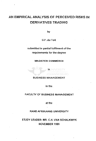 An empirical analysis of perceived risks in derivatives trading