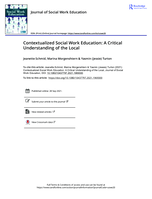 Contextualized social work education: A critical understanding of the local