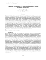 Evaluating performance of production scheduling from an economic perspective