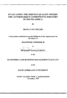 Evaluating the service quality within the aftermarket components industry in South Africa
