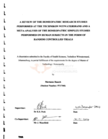 A review of the homeopathic research studies performed at the Technikon Witwatersrand and a meta-analysis of the homeopathic simplex studies performed on human subjects in the form of random controlled trials