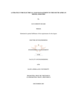 A strategy for electrical load management in the South African mining industry