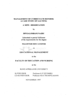 Management of curriculum reform : a case study of Gauteng