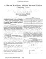A note on non-binary multiple insertion/deletion correcting codes